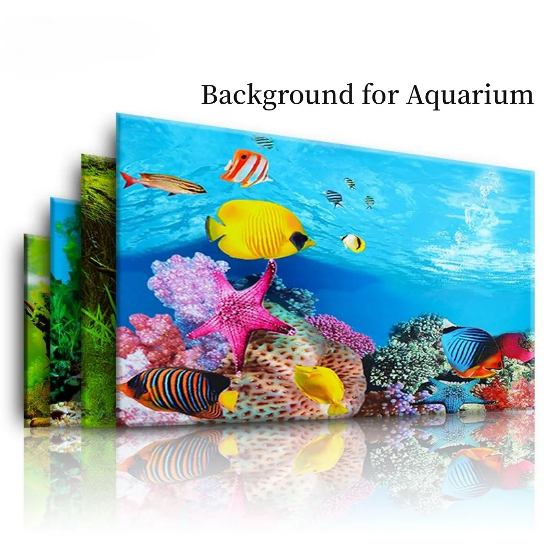 Aquarium Plant Design - Latar belakang akuarium 3D stiker Poster