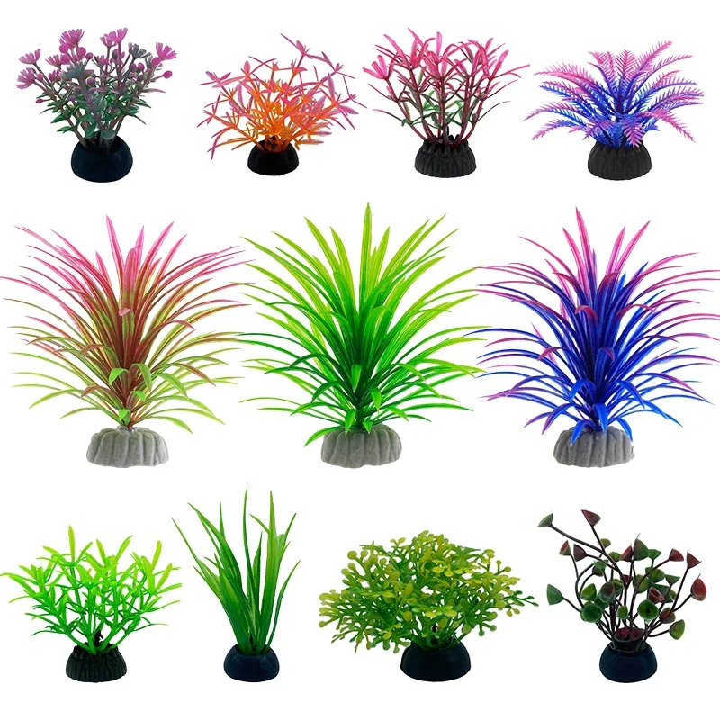 Aquarium Plant Design - PVC simulasi dekoratif akuarium daun buatan