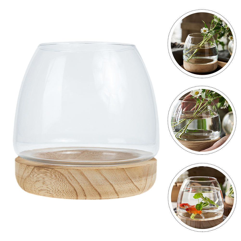 Planted Aquarium Bowl - 1Set Vas Tanaman Hidroponik Berbahan Kayu
