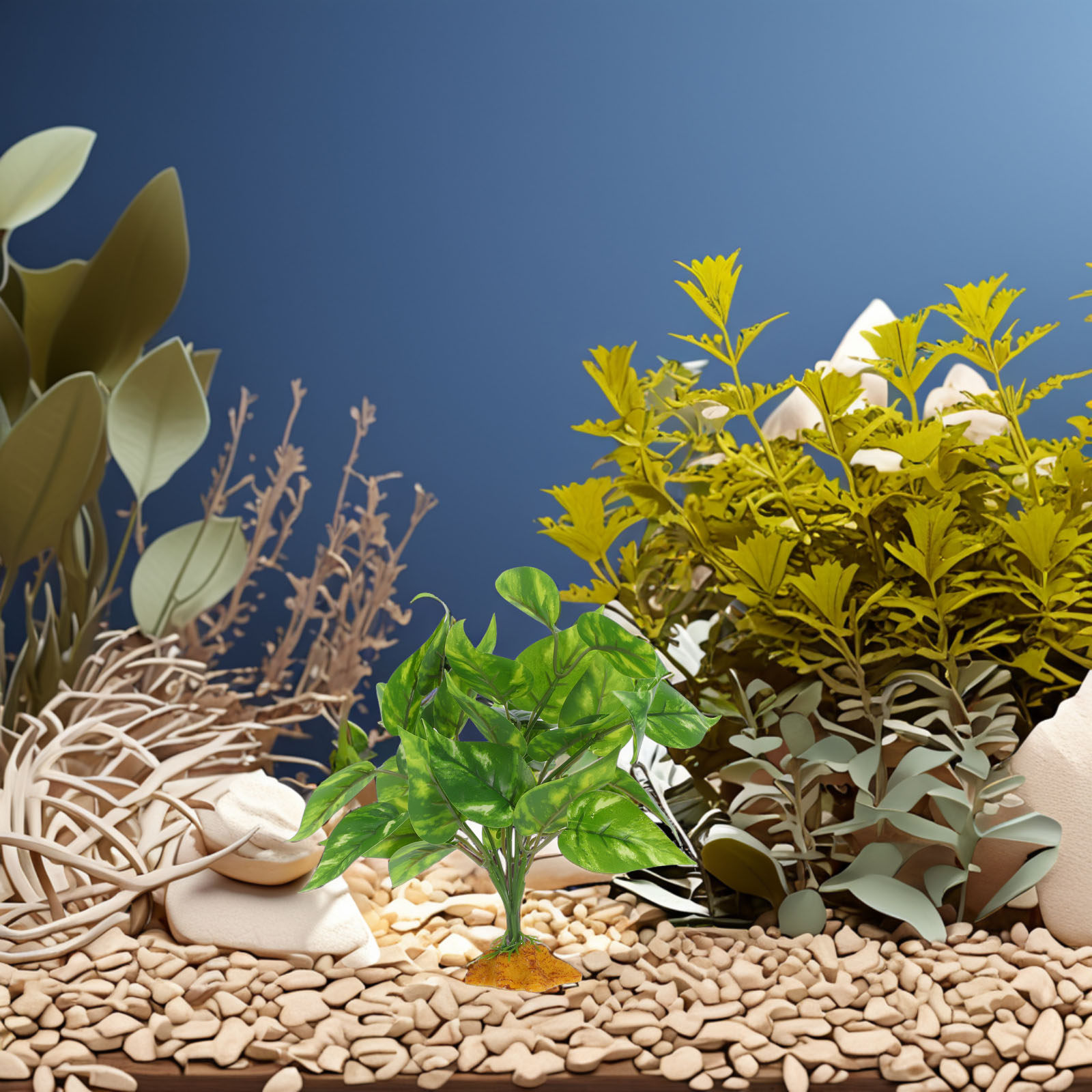 Tanaman Buatan Realistis, Aman - Planted Aquarium Bowl ulasan dan harga