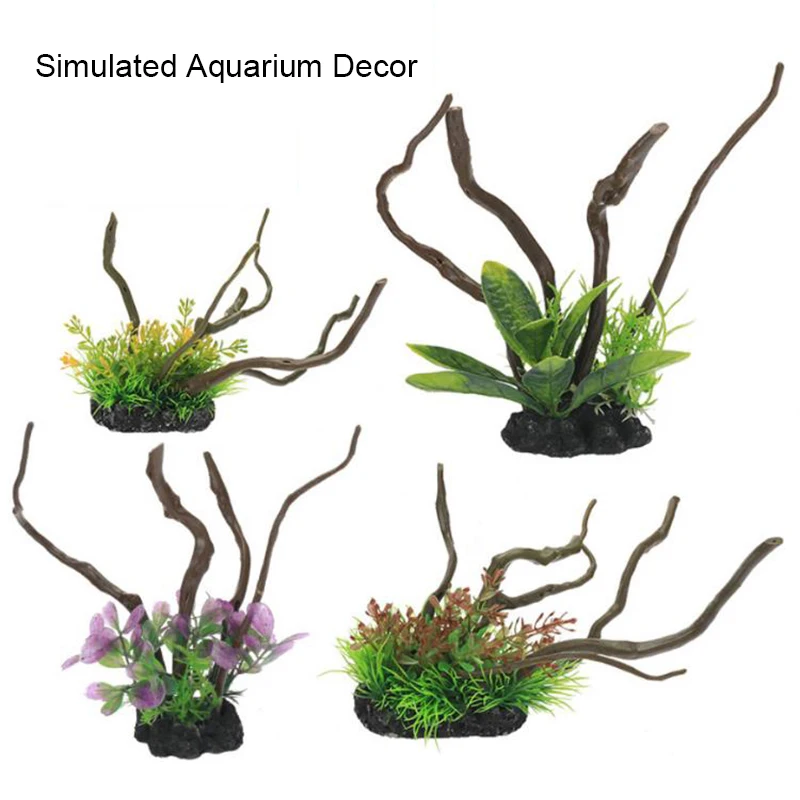 Dekorasi akuarium ikan tiruan  - Aquarium Planted Wood ulasan dan harga