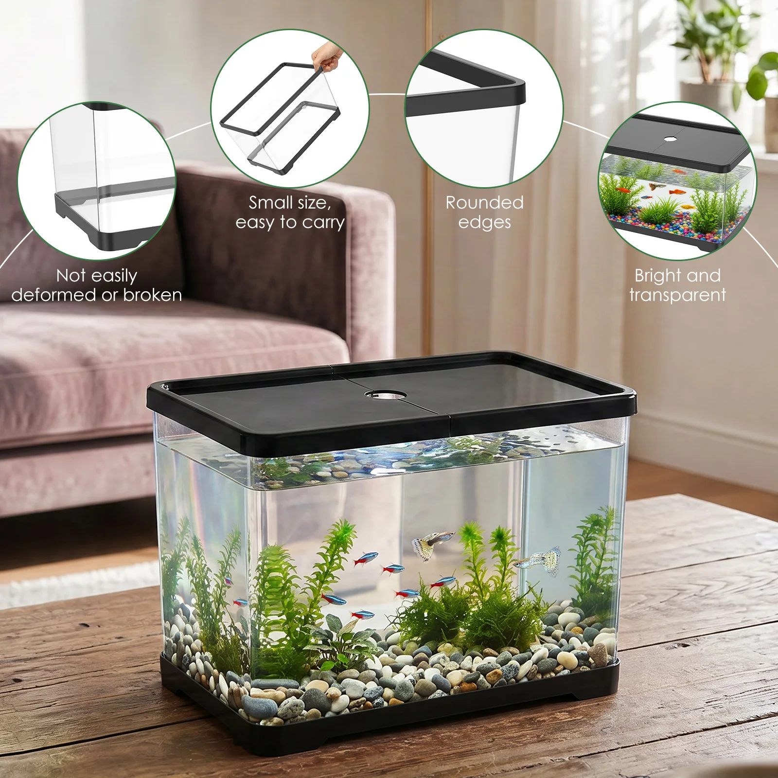 Akuarium Ikan Transparan denga - Planted Aquarium Bowl ulasan dan harga