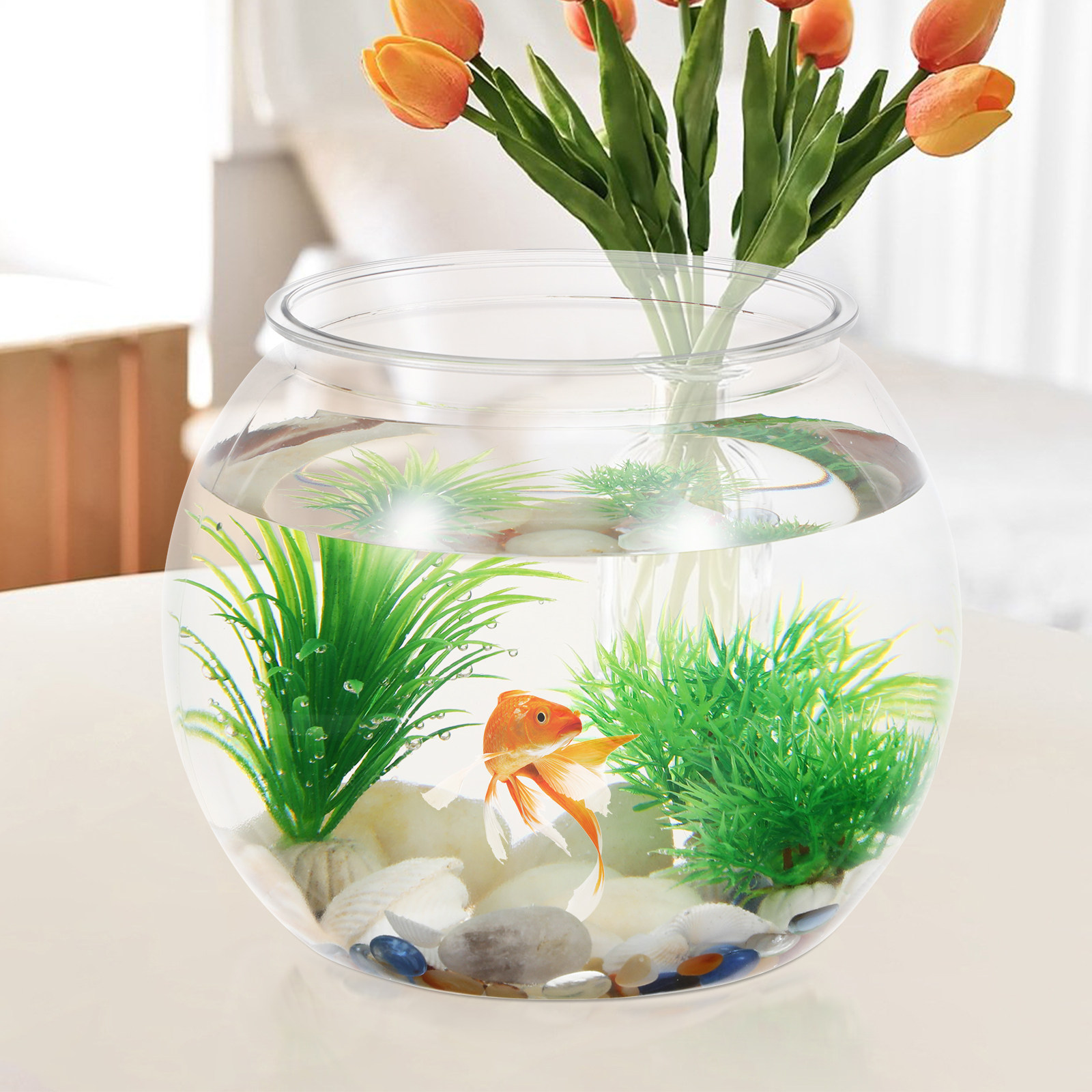 Akuarium Plastik Anti Jatuh Be - Planted Aquarium Bowl ulasan dan harga